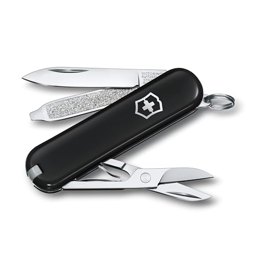Victorinox Taschenmesser Classic SD Dark Illusion (7 Funktionen, Klinge, Schere, Nagelfeile), klein