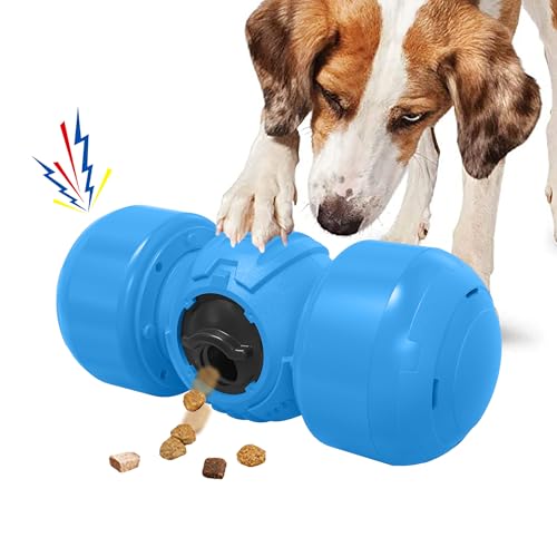 LACCEN Interactive Dog Toy, Rolling Dog Treat Dispenser Slow Feeder, Funny Dog Puzzle Toy, Reduce Boredom Improve IQ, Treat Toys for Boredom Medium Large Dogs (Blue)