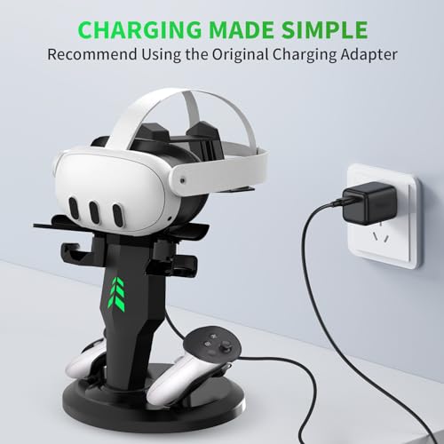 G-Story Charging Dock for Meta Quest 3/Quest 3S/Quest 2 VR Headset and Controllers, VR Charging Station with LED Lights, Fast Charger Dock Stand for Oculus Quest Pro Accessories with Type-C Cable - imagen 5