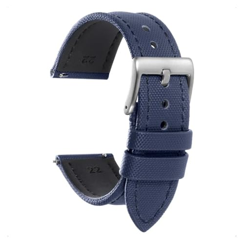 [SLFJEYTX] �L�����o�X�E�H�b�`�o���h 18mm 19mm 20mm 21mm 22mm �X�g���b�v �h���u���X���b�g�����[�X 1��(Blue,22mmGold Buckle)