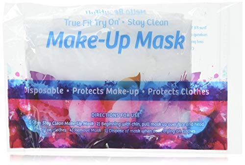 True Fit Try On Makeup Mask - Disposable Cosmetic Mask - Protects Face and Hair - 25 Pack