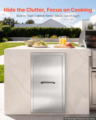 Image of VEVOR Outdoor Kitchen Drawers, 13.5 inchW x25 inchH x19 inchD, Cabinet /Trash /Door /Combo