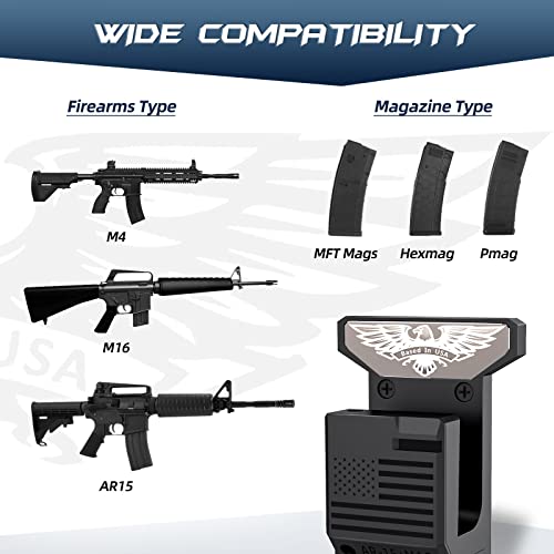 2 In 1 Gun Wall Mount For 223/5.56 Rifle And Mags Withstand 350Lbs Of Tension, Quick Defense Wall Gun Mount With Pa Material Can Be Mounted Horizontally Or Vertically, Ar15 Wall Mount Gun Rack For Gun #TOP3