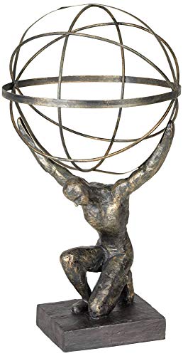Studio 55D Atlas With Globe 17 1/4" High Bronze Sculpture #TOP1