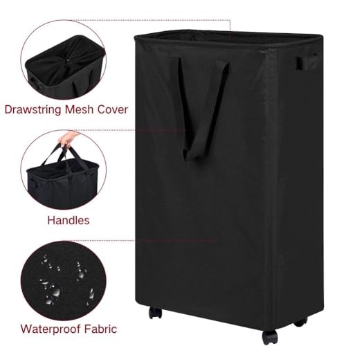 Panier à linge pliable avec roulettes pour ranger les petits espaces - 5