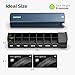 AUVON Metal Weekly Pill Organizer with Slide Design, Stylish Travel Pill Box 7 Day for Privacy Protection, Aluminum Alloy Pill Case with Large Compartment for Supplements, Fish Oil (Dark Blue)