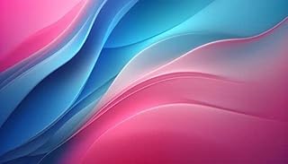 adrium Póster de 70 x 40 cm: diseño abstracto de fondo suave, colores rosa y azul, IA generativa (201489320)