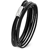 MAGNETVERSCHLUSS AUS EDELSTAHL: Der hochwertige Edelstahl-Magnetverschluss rundet dieses modische Lederarmband ab. Der Verschluss ist extrem robust und erlaubt ein leichtes An- und Ablegen.