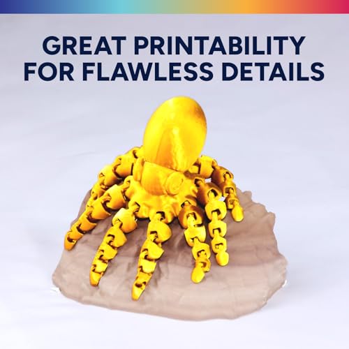 Image of OVERTURE Silk Filament PLA 1.75mm Clog-Free Shiny 3D Printer Filament, 1kg Spool (2.2lbs), Dimensional Accuracy + /- 0.02 mm, Fit Most FDM Printer(Silk Gold)