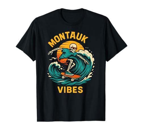 Montauk Surfing Montauk Vibes Retro Beach Life pour Hommes T-Shirt