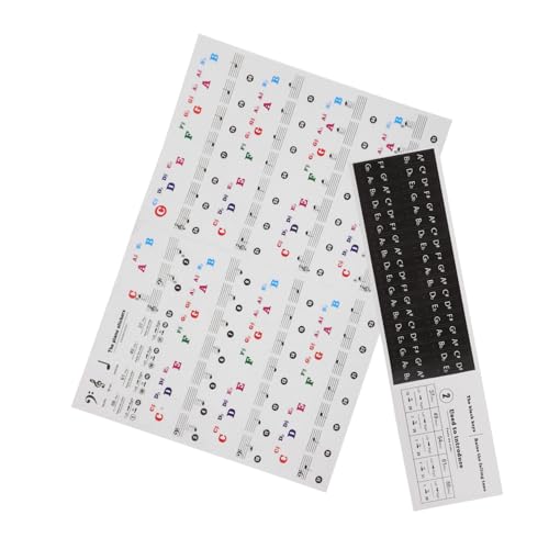 CORHAD Keyboard Piano Stickers Adhesive Labels for Keys 2 Sheets Durable Anti-sweat Piano Keyboard Decals