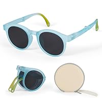 Hifot Pliable Polarisées Lunettes de soleil Enfant Anti UV400 Lunettes de Soleil Caoutchouc Flexible Lunettes de Sport et Étui à Lunettes Lingettes -3-12 ans Garçon et Fille