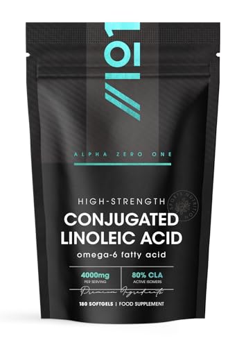 CLA Softgels 4000mg - 80% CLA Conjugated Linoleic Acid Tonalin – 180 Softgels – Diet and Weight Loss Supplement - Resealable and Recyclable Pouch by Alpha01