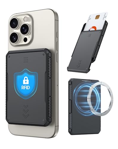 Magsafe Wallet for Men - RFID Blocking Minimalist Card Holder, Front Pocket Slim Wallet, Magnetic Compatible for iPhone 16/15/14/13/12 Pro Max/Pro