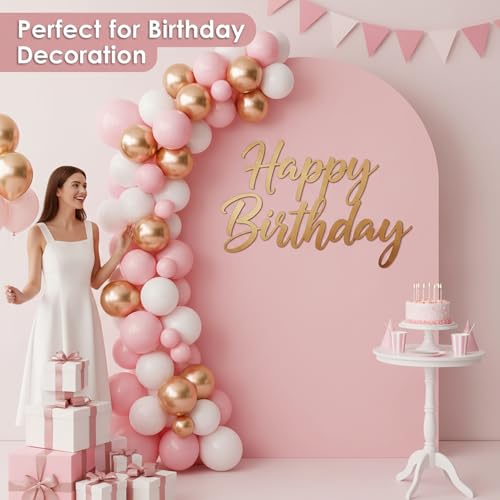 Zoramey Double Sided 6.6FT Pink Arch Backdrop Cover Spandex Fitted Stretchy Arch Covers for Wedding Birthday Party Bridal Baby Shower Ceremony by Zoramey - Used condition - Image 5