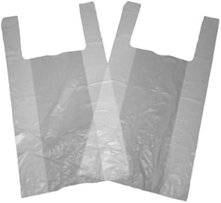 Venuscello® Heavy Duty Plastic Vest Carrier Bags  Eco-Friendly Recyclable Biodegradable Bags for Grocery, Apparel, Garbage - 16"X24"X30" 22 microns (500)