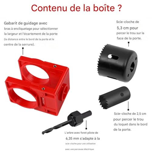 Kit d'installation de serrure premium avec gabarit de gâche de porte précis - 6