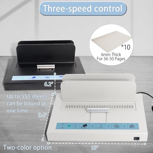 image for Hoqqf Thermal Binding Machine 500 Sheets Capacity Book Binding Materia