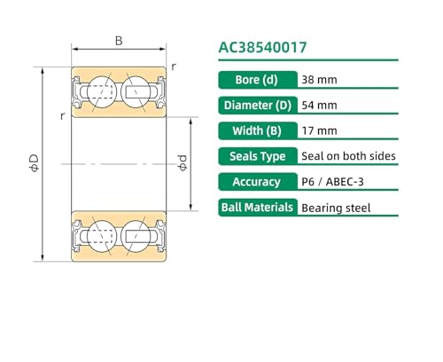 Roulement ACB38X54X17 de haute précision pour climatisation de voiture