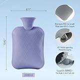 FORICOM Hot Water Bottle, 2L, 6-Hour Heat Retention, PVC Heating Pad, Easy to Use, Hot Bag for Cramps, Joint Pain, Rheumatism, Cooling Relief, Pain Relief for Women (Sky Blue 2L) - Image 3