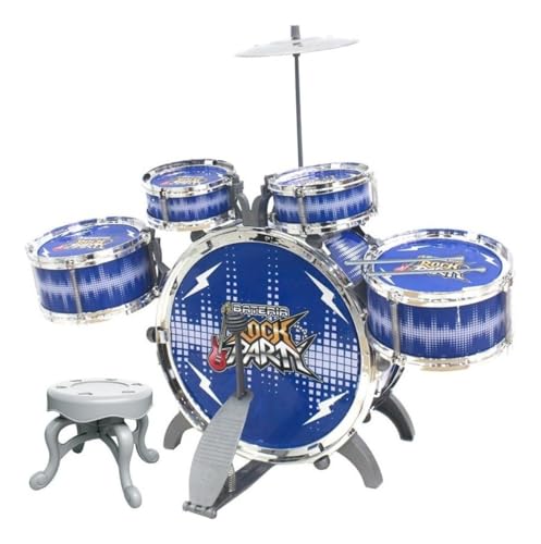 Bateria Infantil Rock Party Azul, DM Toys