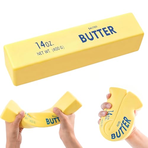 Juguete Apretar Mantequilla,25CM Big Manteiga Squishy,Barra Mantequilla Juguete Antiestres de Crecimiento Lento de Material PU,Juguete Antiestrés para Aliviar la Ansiedad,Ideal para Niños,Adultos