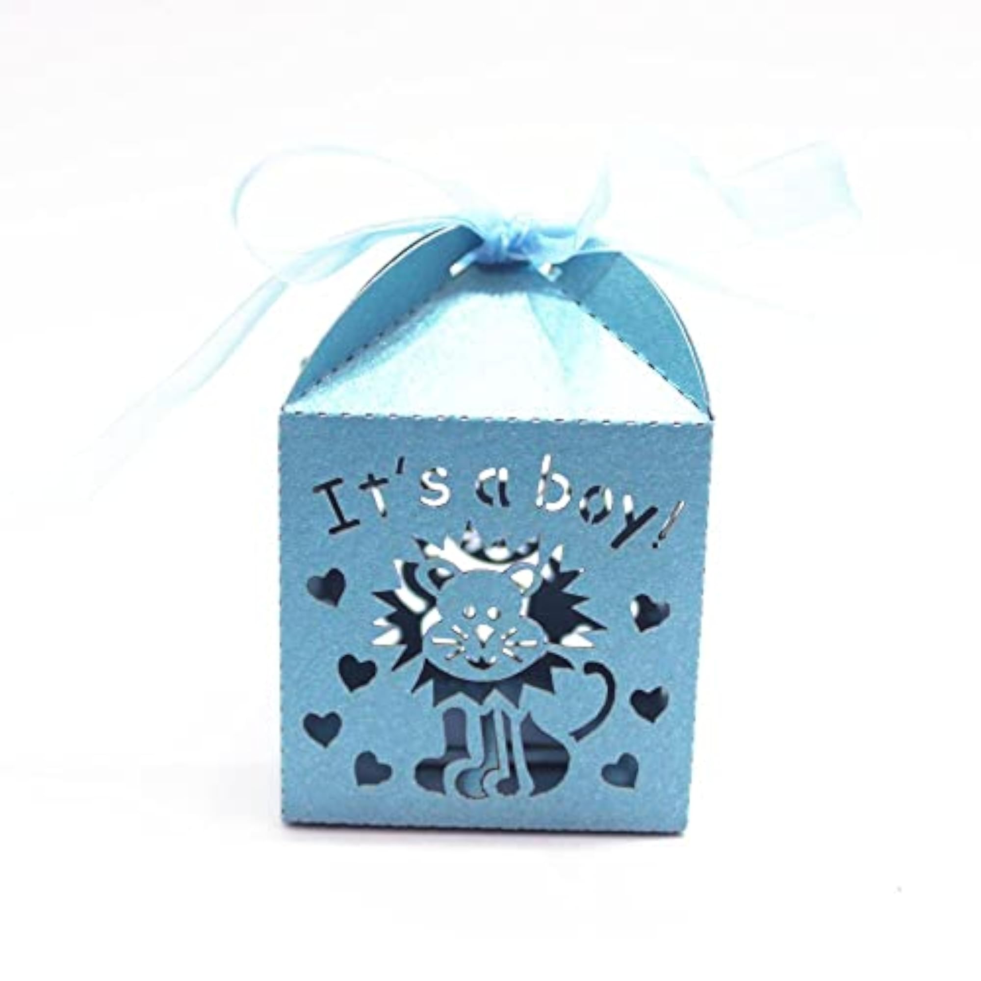 50pcs Laser Cut It's a Boy Candy Gift Boxes, Baby Shower