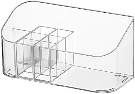  Makeup organiser box, with 9 compartments 2 removable dividers, for cosmetic storage of dressing table and bathroom cabinet storage tray holder