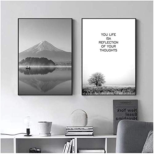 Tableau paysage d winter minimaliste 50x70 cm sans cadre pour salon moderne