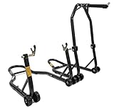 ツールズアイランド(Toolsisland) バイクスタンド メンテナンススタンド フロント＆リア 取扱説明書付 (ブラック, リアV型セット) 51603-VB