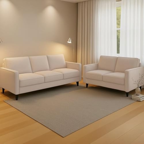 Image of The MM Furniture store Premium Fabric Sofa - Champagne (3+2 Seater)