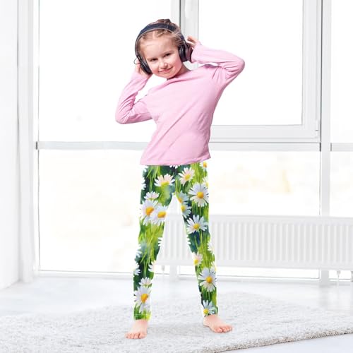 Daisy Painting Girls Leggings Soft Stretch Workout Yoga Dance Pants for Kids Casual Tights4