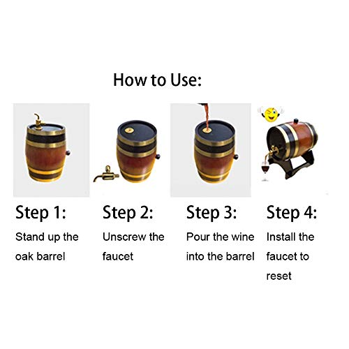 Yasashi 3L Vintage Listrado Preto Carvalho Vermelho Barril Barril Recipiente Whiskey Barrel Dispense