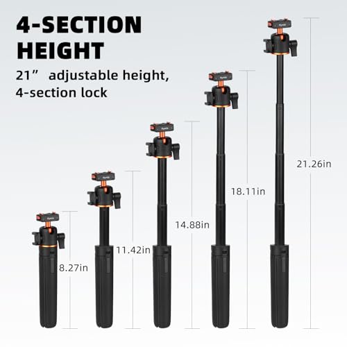 Trípode para Insta360 X5 ACE Pro 2, barra de extensión de liberación rápida de 21 pulgadas, mini mesa de escritorio, soporte de agarre portátil con zapata fría para Insta 360 X5, ACE Pro 2, accesorios - imagen 5