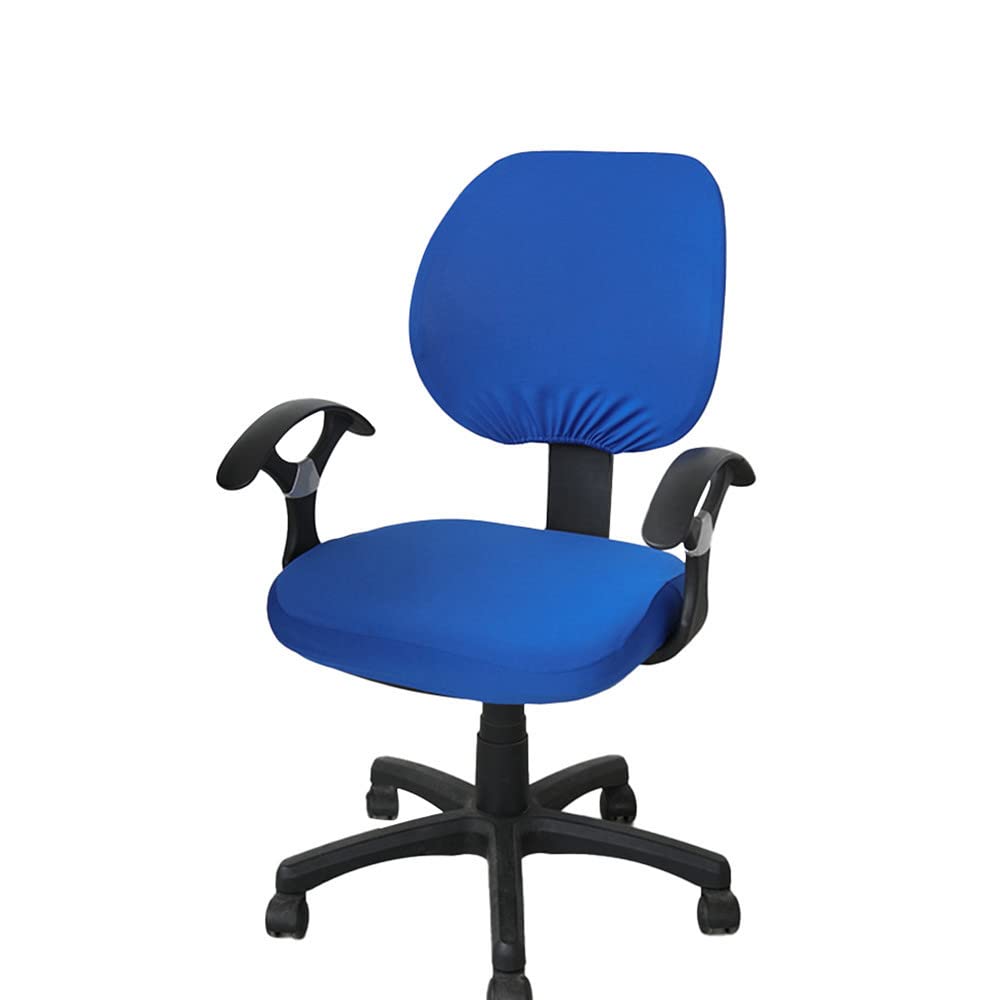 Highdi Funda para Silla de Oficina 2 Piezas, Desunido Extraíble Funda para Silla Giratoria Cubierta de Sillas, Elastica Fundas Sillas de Ordenador Protectora de Sillas para Gaming (Azul Real)