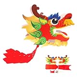 Walopola Dragón de papel chino para Año Nuevo, decoraciones de dragón chino | Manualidades de papel Decoración del Festival de Primavera - Estructura estable, mascota del signo del zodiaco, cabeza de