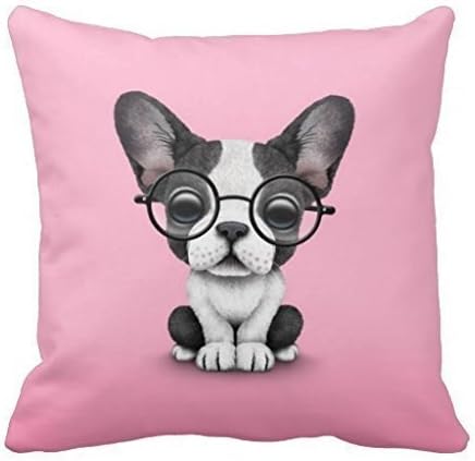 Amazon Co Jp Eeapaen3e Ahartsalestore 3 かわいい犬用眼鏡 装飾 枕カバー クッションカバー 18インチ ホーム キッチン
