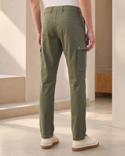 Image of NOBERO Men's Classic Cargo Pants | Cargo Pants for Men | Regular Fit | Multiple Pockets | Durable Woven Fabric | Casual & Utility Wear