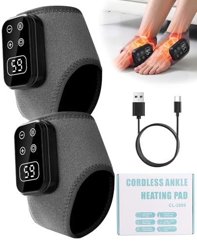 2pcs Foot Massager Reviews Adjustable Electric Heating Feet Ankle and Heel Massagers for Relieve Discomfort