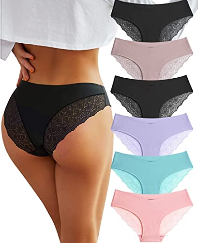 Mimosso Damen Slip 5er Pack - Bio-Baumwolle Mit Spitze - Unsichtbar Unter Kleidung & Bequem