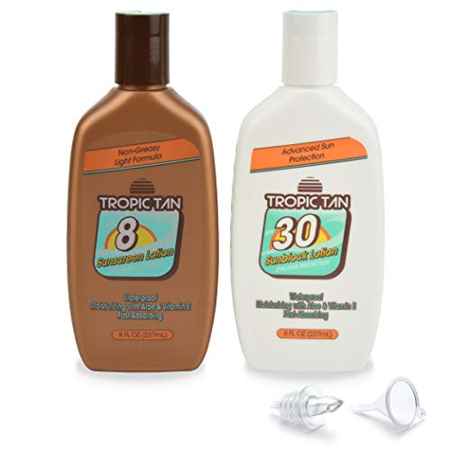 GoPong Sunscreen Flask 2 Pack - Tropic Tan Classic Bottle Style, Includes Funnel