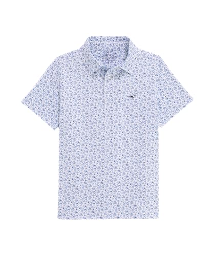 Image of vineyard vines Boys' Printed Sankaty Performance Polo, Multi Sports White, L