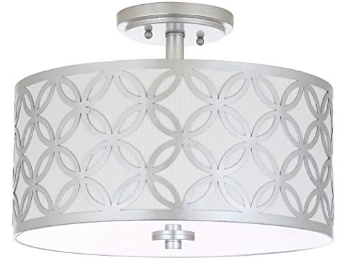 Safavieh Collection Cecily Leaf Trellis 3 15" Flush Mount Light, 0, Silver - Image 3
