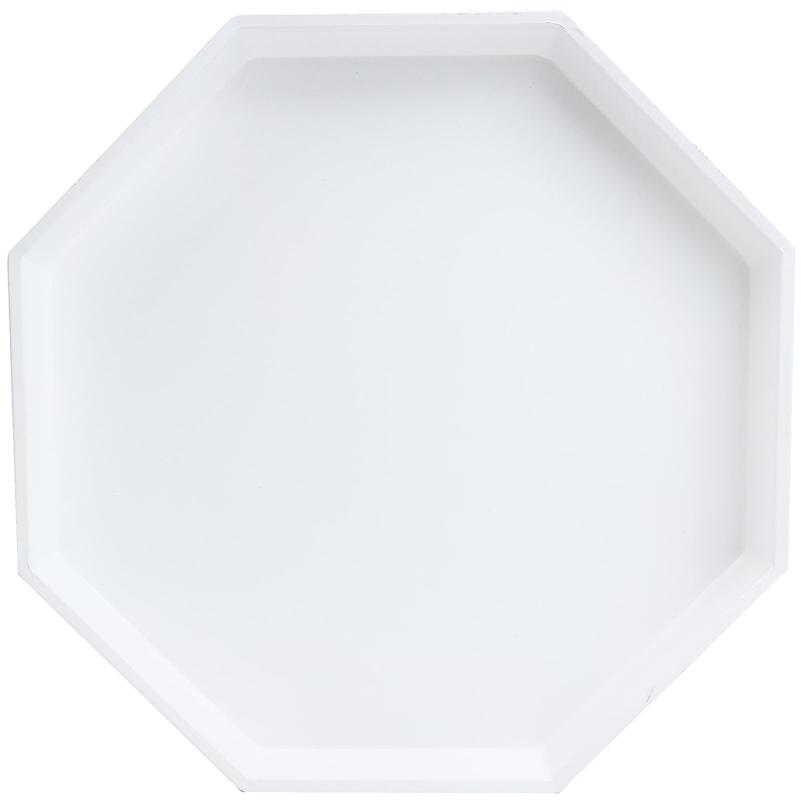 Spsyrine White Plastic Serving Tray for Ottoman, Coffee Table, Regular Octagon Decorative Tray for Entertaining, Outdoor, Living Room, Home Decor