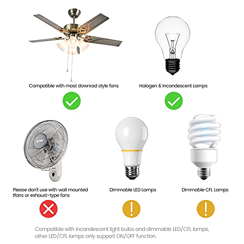 Eogifee Universal Ceiling Fan Remote Control And Receiver Kit With 3 Speed And Light Dimmer Control Replacement Of Hampton Bay Hunter Harbor Breeze Chq7078T Uc7078T Hd5 Fan-Hd Rr7079T Kits #TOP3