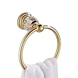 Handtuchring aus goldenem Kristall, Handtuchhalter for Badezimmer, Zubehör, Wandhalterung,...