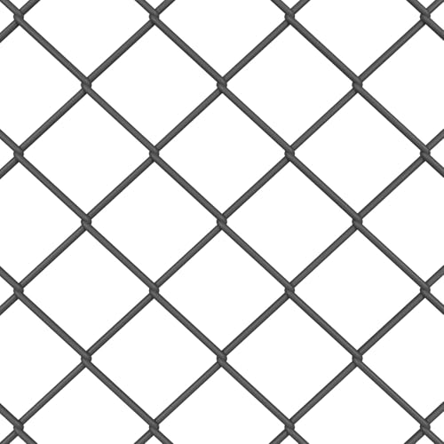 vidaXL Kettenzaun Grau 25 x 1,4 m Stahl, Garten und Terrasse, robuste UV-best&auml;ndige Materialien, Au&szlig;enzaun, sch&uuml;tzende Grenze f&uuml;r Gewerbe