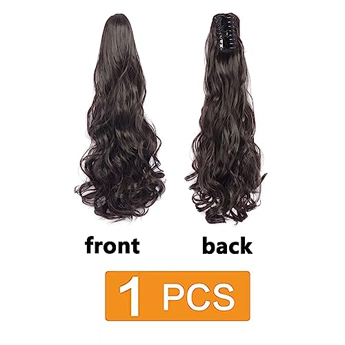 prinfantasy Halo Hair Extension Clip in Ponytail Extension Curly Synthetic Fake Hair Pony Tail Pre Stretched Natural Colorful Hair Pieces for Women Girls 1PCS,GBMW002 - Image 2