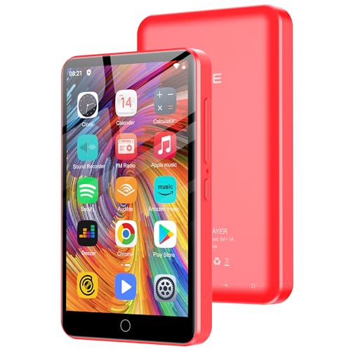 Lecteur MP3 80 Go avec Bluetooth et WiFi, écran Tactile 4 Pouces Lecteur MP3 pour Enfants Haut-Parleur intégré, Lecteur MP4 avec Spotify, Audible, Amazon...