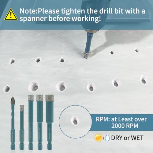JeeynoTols Dry Diamond Drill Bits Set 4pcs 6/8/10/12mm - Image 4